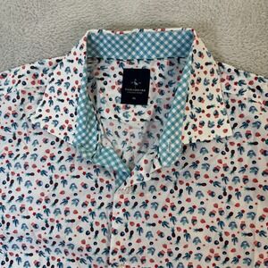 Tailorbyrd Collection Mens XL Tropical Print Short Sleeve Button Down‎ Shirt EUC
